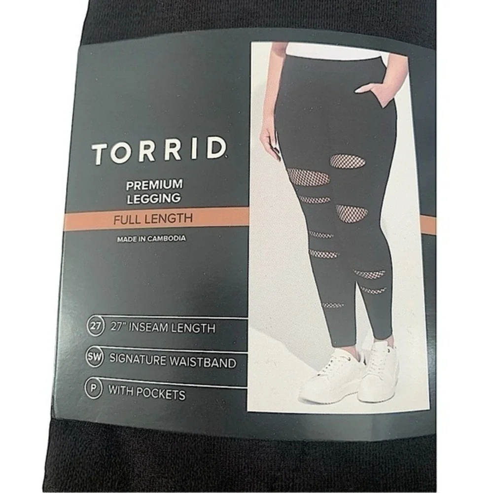 TORRID Full Length Signature Waist Mesh Split Pocket Leggings NWT Size 5X